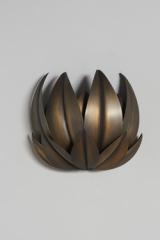 Bronze lotus flower wall lamp Leaves. Matlight. 