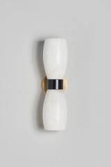Demetra 2-light black and gold alabaster wall lamp. Matlight. 