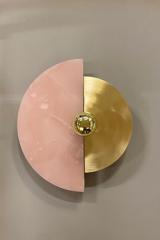 Levante adjustable wall sconce in brushed brass and pink onyx. Matlight. 
