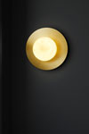 Moons white marble round wall sconce. Matlight. 