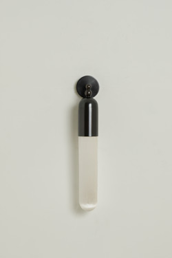 Selene capsule wall light in selenite and bronze. Matlight. 