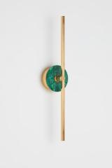 Stick contemporary wall lamp in  brass and  green marble. Matlight. 
