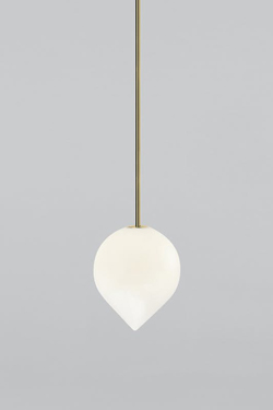 Polished brass and white globe Bob pendant. Michael Anastassiades. 