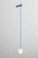 Blue petroleum painted brass Wall lamp with white globe. The Philosophical Egg Wall Bracket. Michael Anastassiades. Blue petroleum painted brass Wall lamp with white globe. The Philosophical Egg Wall Bracket. Michael Anastassiades.