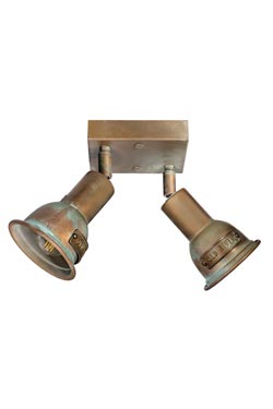 Azali double spot orientable sur socle carré. Moretti Luce. 