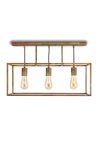 Cubic 3-light ceiling light in aged brass. Moretti Luce. 