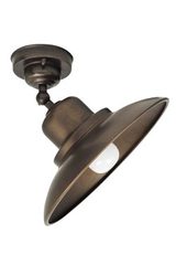 Ceiling lamp in aged brass large dome. Moretti Luce. 