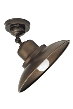Ceiling lamp in burnished brass large dome. Moretti Luce. 