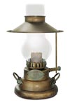 Patinated brass oil lamp. Moretti Luce. 