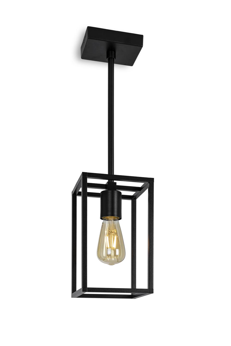 Cubic3 suspension lanterne en métal noir. Moretti Luce. 