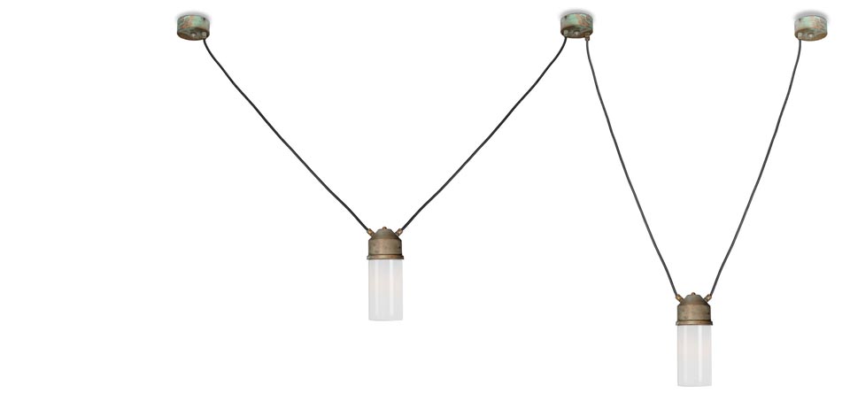 Darsili suspension industrielle 2 lumières. Moretti Luce. 