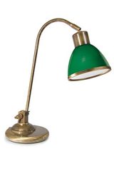 Desk lamp in lacquered brass and green opal glass. Moretti Luce. Desk lamp in lacquered brass and green opal glass. Moretti Luce.