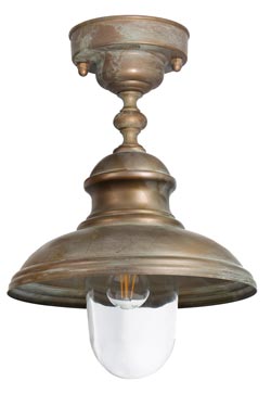 Little Mill ceiling light in aged brass. Moretti Luce. 