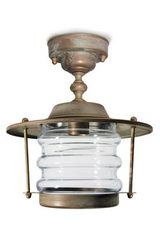 Onda outdoor lantern ceiling light in aged brass country style. Moretti Luce. Onda outdoor lantern ceiling light in aged brass country style. Moretti Luce.