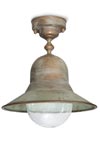Outdoor ceiling light in aged brass. Moretti Luce. 