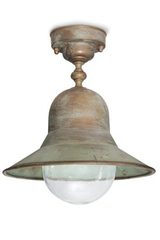 Outdoor ceiling light in aged brass. Moretti Luce. Outdoor ceiling light in aged brass. Moretti Luce.