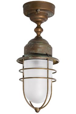 Storm brass outdoor ceiling light. Moretti Luce. 