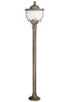 Aged brass garden lamp post. Moretti Luce. 