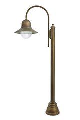 Campanula aged brass outdoor post lamp. Moretti Luce. 