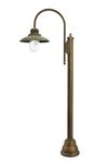Patio lamp post in aged brass country style. Moretti Luce. 