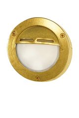 Outdoor recessed step light in golden brass. Moretti Luce. 