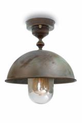 Circle outdoor ceiling light in aged brass. Moretti Luce. 
