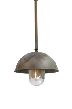 Circle outdoor pendant in aged brass. Moretti Luce. 