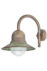 Bell-shaped exterior wall light in aged brass. Moretti Luce. Bell-shaped exterior wall light in aged brass. Moretti Luce.