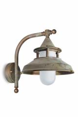 Conic outdoor wall lamp in aged brass. Moretti Luce. 