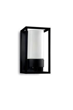 Cubic3 exterior wall lamp in opal glass . Moretti Luce. 