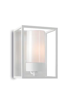 Cubic3 white and opal glass outdoor wall lamp. Moretti Luce. 