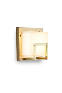 Ice cubic wall lamp in natural brass. Moretti Luce. 