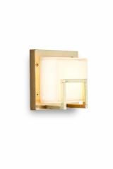 Ice cubic wall lamp in natural brass. Moretti Luce. 
