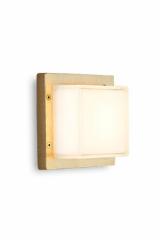 Ice Cubic outdoor wall lamp natural brass finish. Moretti Luce. 