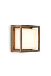 Ice Cubic outdoor wall lamp with antique brass frame. Moretti Luce. 