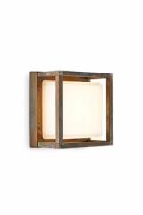 Ice Cubic outdoor wall lamp with antique brass frame. Moretti Luce. Ice Cubic outdoor wall lamp with antique brass frame. Moretti Luce.