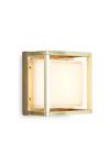 Ice Cubic outdoor wall lamp with natural brass finish. Moretti Luce. 