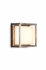 Ice Cubic outdoor wall lamp with nickel frame. Moretti Luce. 