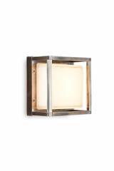 Ice Cubic outdoor wall lamp with nickel frame. Moretti Luce. Ice Cubic outdoor wall lamp with nickel frame. Moretti Luce.