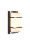 Ice Cubic rectangular outdoor wall lamp, nickel finish. Moretti Luce. 