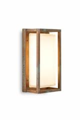 Ice Cubic rectangular outdoor wall lamp with antique brass frame. Moretti Luce. Ice Cubic rectangular outdoor wall lamp with antique brass frame. Moretti Luce.