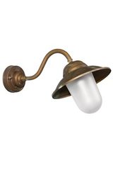 Exterior wall light in aged brass. Moretti Luce. 
