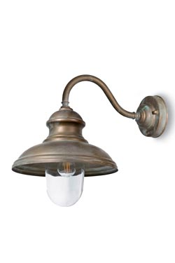 Little Mill vintage outdoor wall lamp with gooseneck arm. Moretti Luce. 