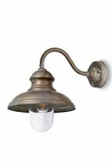 Little Mill vintage outdoor wall lamp with gooseneck arm. Moretti Luce. 