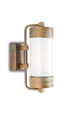 Silindar opal glass lantern wall lamp. Moretti Luce. 