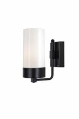 Silindar outdoor wall lamp black and opal glass. Moretti Luce. 