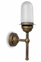 Torcia applique torch in aged brass. Moretti Luce. 