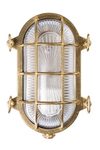 Tortuga outdoor wall light oval porthole clear glass. Moretti Luce. 