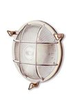 Tortuga outdoor silver round wall lamp. Moretti Luce. 