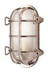 Tortuga oval exterior wall light with silver finish. Moretti Luce. 